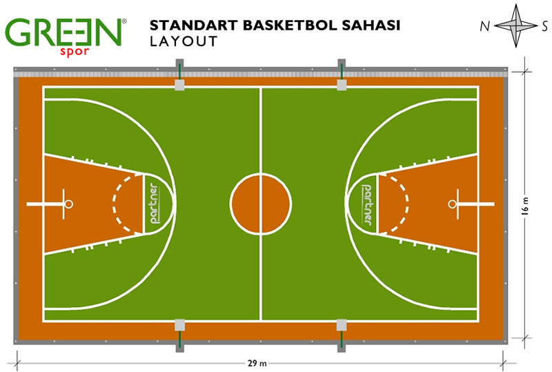 Standart basketbol sahası